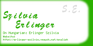 szilvia erlinger business card